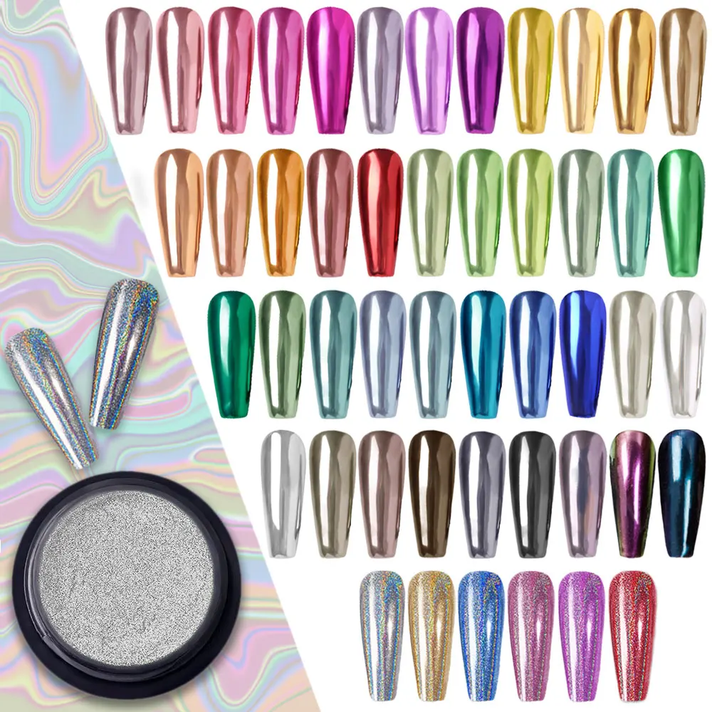 

1Box 0.4g Nail Mirror Glitter Powder Metallic Colorful Dust Metal Effect Nail Glitter Gold Nail Art UV Gel Polish Chrome Flakes