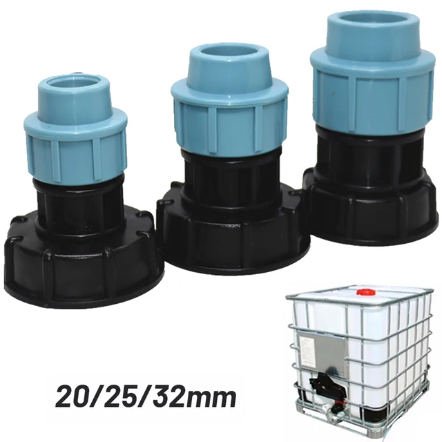 20/25/32 Mm -Es Műanyag Ibc Tartály -Adapter S60X6 Szál Az Mdpe -Hez Egyenes Illeszkedő Kerti Tömlő Csaptelepcsatlakozó Tartozékokhoz