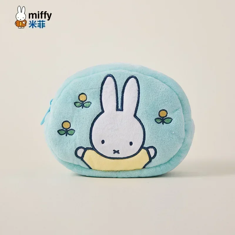 Miffys Embroidery Anime Cartoon Plush Rabbit Zipper Zero Wallet Storage Bag Makeup Carrying Bag Portable Kawaii Gift plush toys,plush coin purse,wallet keychains