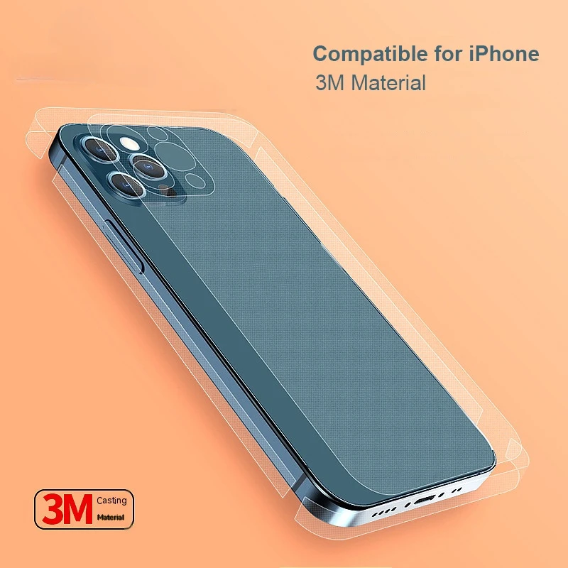 

Transparent Matte Decal Skin for iPhone 13 12 Pro Max Mini Back Screen Protector Wrap Film Full Cover Anti-scratch Clear Sticker