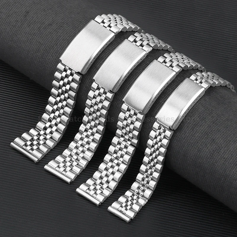Stainless Steel Watch Strap with Metal Folding Buckle Bracelet