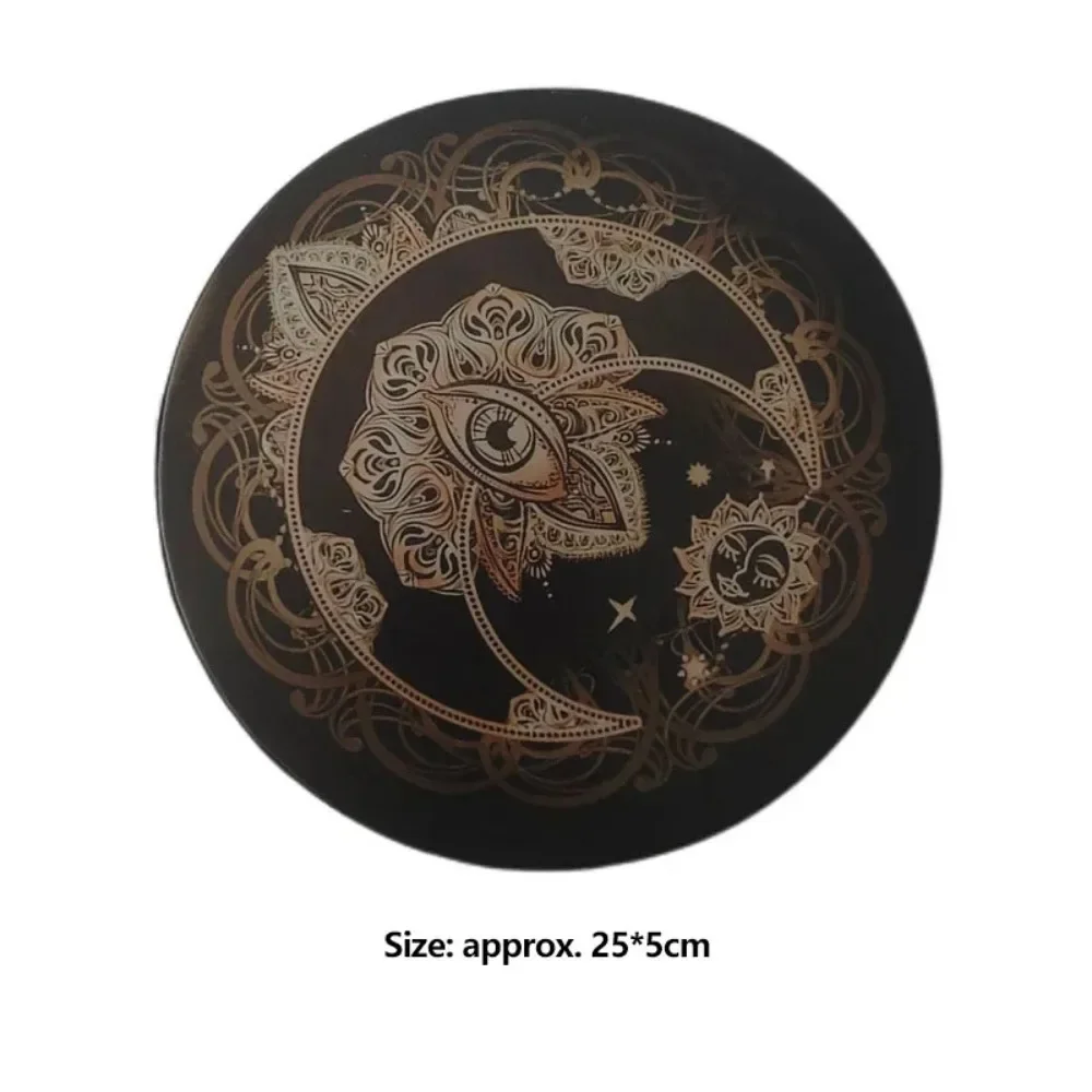 25cm Sound Healing Tool Faux Sheepskin Drumhead Percussion Musical Instrument Lunar Eclipse Shaman Drum Alchemical Moon Style