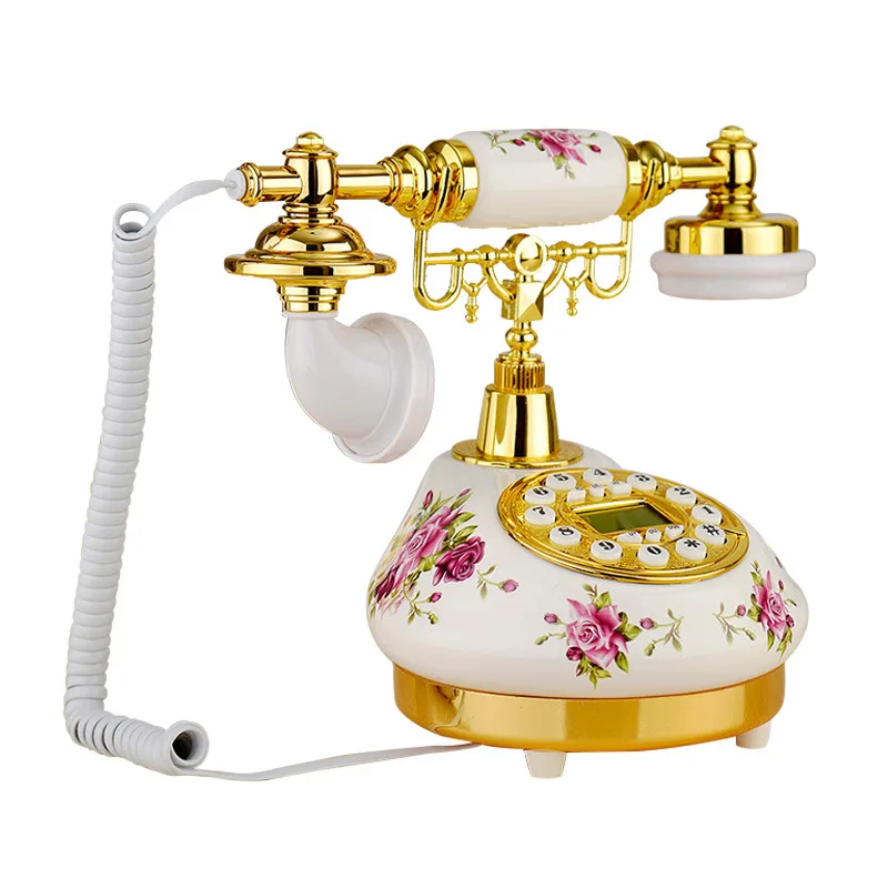 Vintage telephone, European ceramic fixed telephone, landline ceramic antique telephone