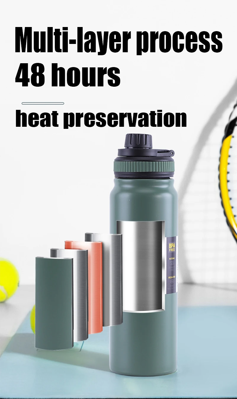 Stainless Steel Large Capacity Thermo Bottle, Portable Cup, Insulated Water Kettle, Vacuum Flask, Travel Cup, 800Ml