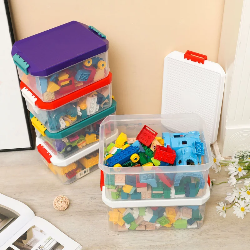 Adjustable Storage Container with Lego Building