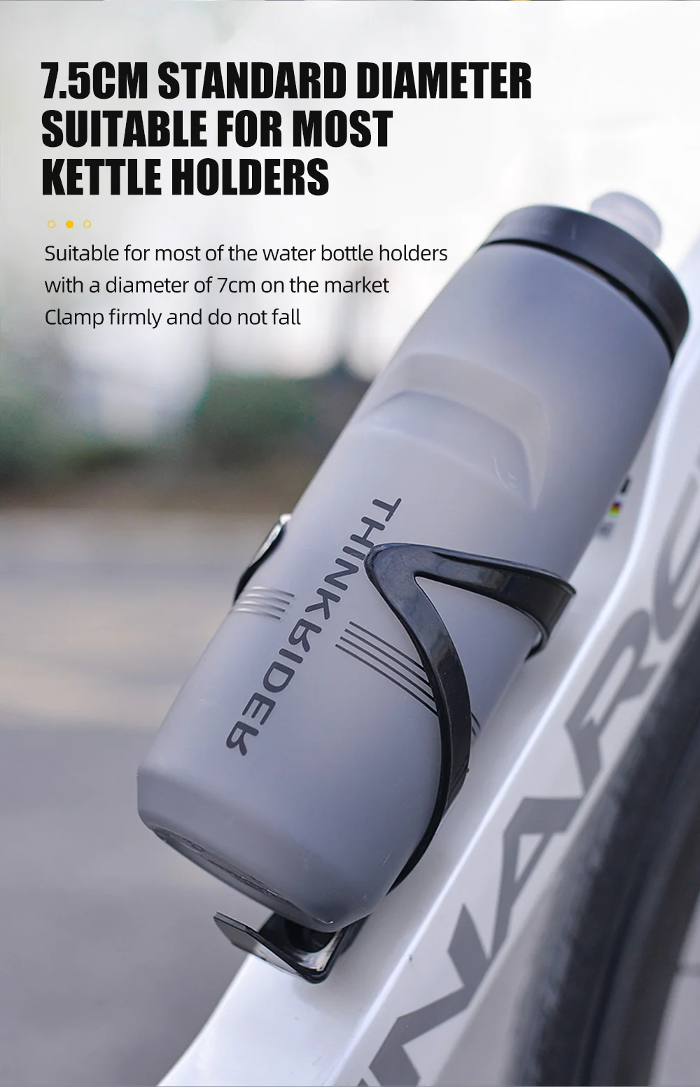 ThinkRider 620 ml/750 ml Fahrradflasche MTB Rennrad Wasserflasche Outdoor Sport Kunststoff Tragbare Große Kapazität Getränk Radfahren – Detail 7
