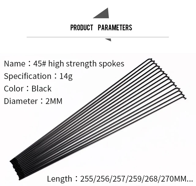 Raggi Bici In Acciaio Inox 14G - Set 10 Pezzi Con Misure Varie Da 250mm A 296mm Per Ruote Strada - Foto 10