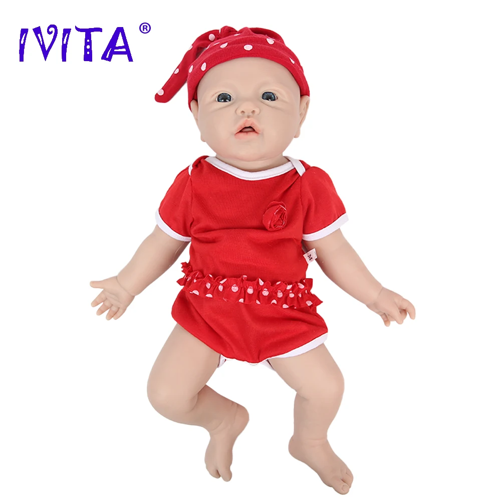 IVITA WG1526 43cm 2.69kg 100% Full Body Silicone Reborn Baby Girl Doll  Realistic Dolls Unpainted DIY Blank Babe Children Toys 6