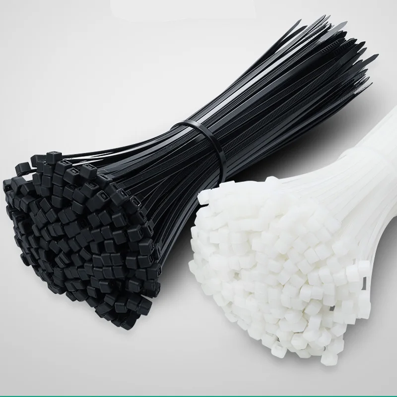 Cable Ties Nylon Cable Ties Cable Tie Nylon Zip Ties 1000Pcs Self-locking Plastic Nylon Cable Tie White/Black 5X300mm Cable Tie Fastening Ring 3X200mm Zip Wraps Strap