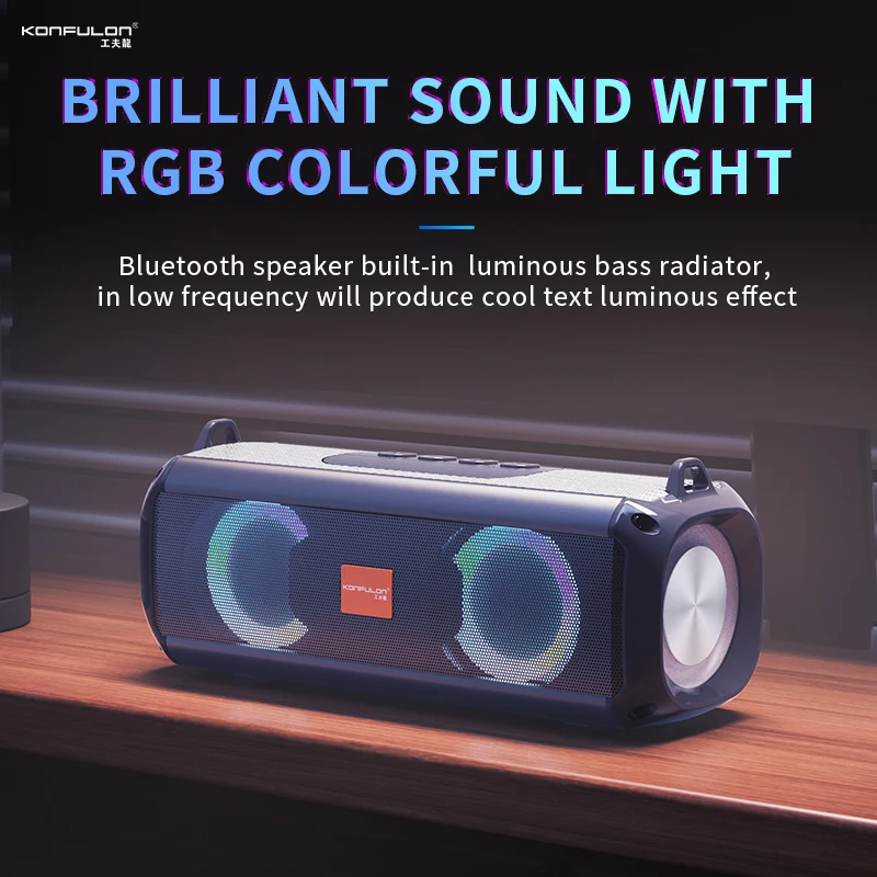 VOSFEEL Bluetooth Speaker Wireless - Portable Speakers Wireless Bluetooth With LED Light Louder