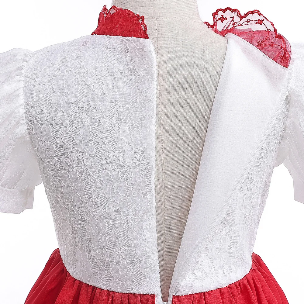 Pfirsich Prinzessin Cosplay Kleid Für Mädchen Phantasie Kinder Halloween Karneval Party Kleider Kinder Geburtstag Hochzeit Leistung Kostüm – Detail 8