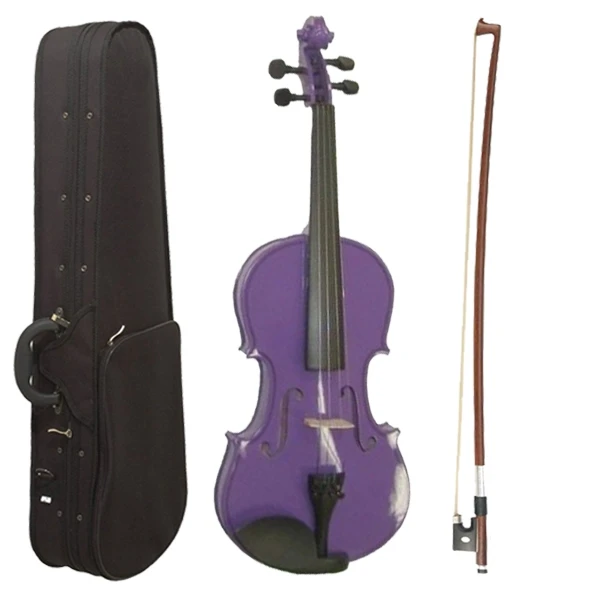 1/2 Size Acoustic Violin Purple Violin Student Fiddle +Bow +Bridge+ Strap Carry Case For Beginner Students Kids Christmas acoustic violin,violin accessories