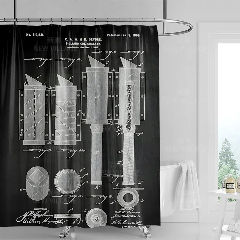 Abstract geometric graffiti shower curtain Nordic minimal wind waterproof fabric bathroom curtain shower curtain 180x200 3