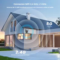 2 caméras de sécurité WiFi PTZ 15MP 8K 2.4G/5G à trois objectifs et trois écrans, caméra de surveillance extérieure avec détection humaine, application O-KAM PRO 6