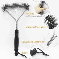 Brosse de nettoyage pour Barbecue, outil de nettoyage antiadhésif en acier inoxydable, accessoires pour Barbecue, brosse pour Barbecue en fil d'acier inoxydable 5