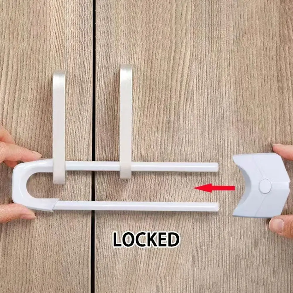 U Shape Children Home Protection ABS Plastic Safety Lock Baby Safety Adjustable Multi-function Baby Cabinet Locks cabinet lock,child lock,safety lock