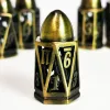 DnD Metal Dice Set - 7pc Hollow Bullet Design Zinc Alloy Dice, Black RPG Polyhedral Dice Set for Dungeons and Dragons 3