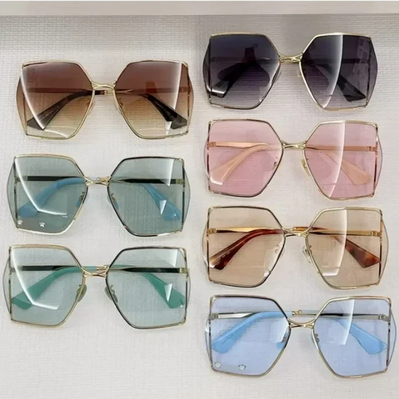 

New big box sunglasses women square fashion gold alloy steam sunglasses 2024 new sunglasses women's