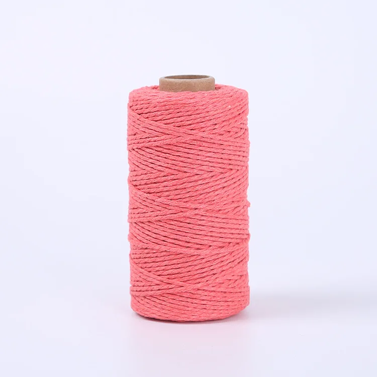100M/Roll 2mm Cotton Rope Colorful Twine Macrame Cord Rope String Thread DIY Crafts Braided Twisted Cotton Home Textile Decor 