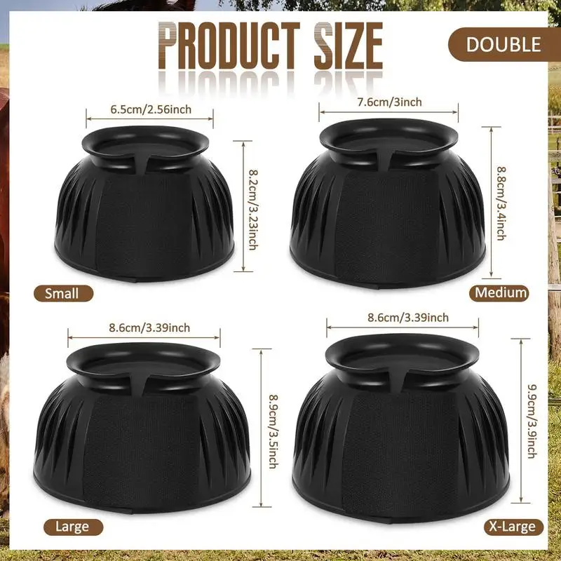 Rubber Bell Boots Rubber Overreach Horse Boots 2pcs Soft Equine Boots Protective Gear Accessories For Training Equipment 6