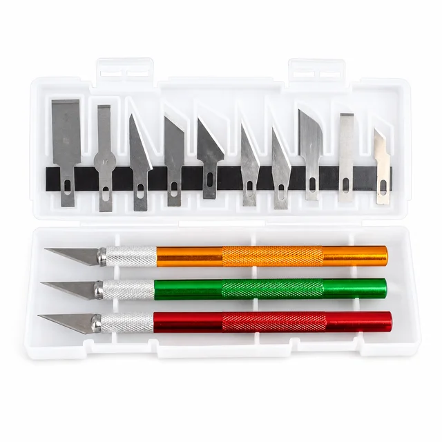 13Pcs Craft Knife Set, Precision Hobby Knife Kit with Aluminum Handle for Paper Cutting, Stamp Carving, Phone Film DIY 1