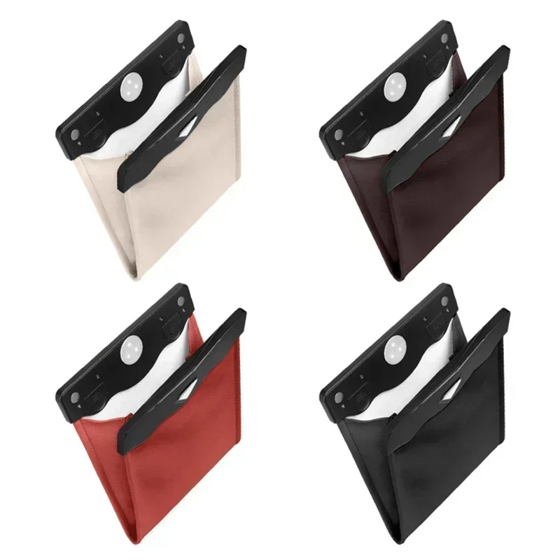 Car Trash Bin LED Leather Waterproof Garbage Bag Back Seat Hanging Leather Storage Pocket Car Organize Interior Accessories,car trash can