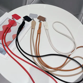 Catena universale con cinturino in pelle a tracolla per custodia per cellulare intelligente iPhone 120CM Corda sportiva in nylon colorato con cavo singolo 1