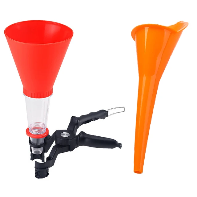 Embudo de llenado de aceite para coche, Embudo de plástico de vástago  largo, agua, combustible, gasolina, diésel, accesorios de motocicleta -  AliExpress