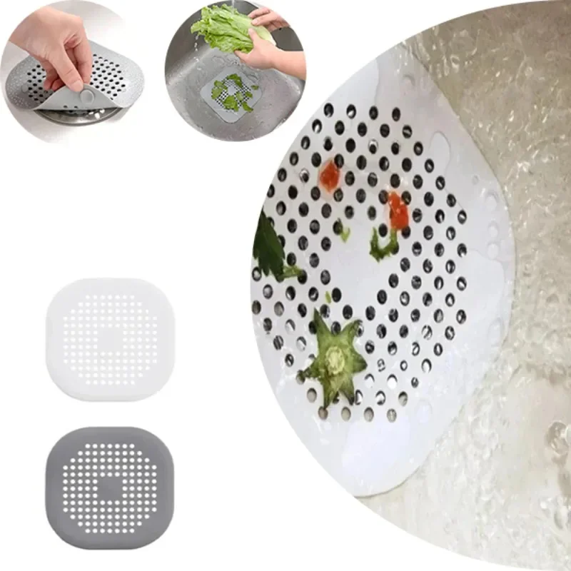 Description Picture 2 of itemSilicone Floor Drain Hair Catcher Sealing Pad Bathroom Floor Strainer Shower Sewer Drains Cover Household Hair Catcher Stopper