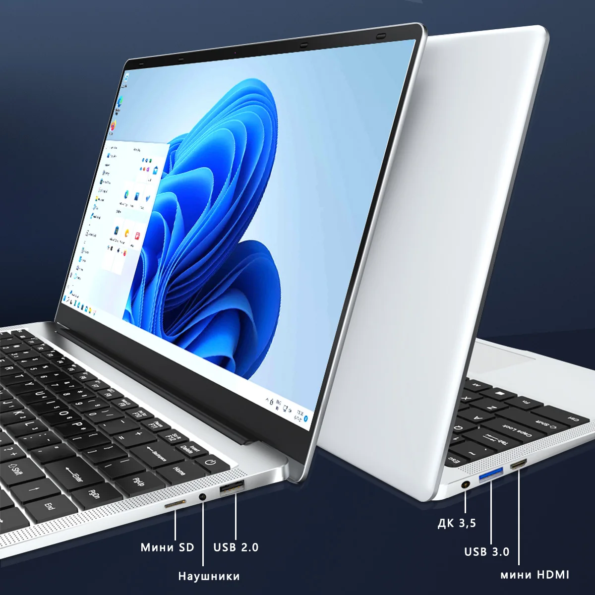 KUU-XBOOK Notebook Intel Celeron, Windows 11 Laptops Estudantis, WiFi, Bluetooth, Câmera, PC Office barato, 8GB RAM, SSD de 128GB, 14,1