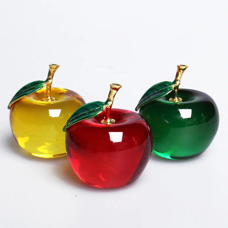Crystal Apple Creative Gift Festival Decoration Craft Birthday Party Christmas Ornament Car Home Decoration 1pc 50mm 60mm