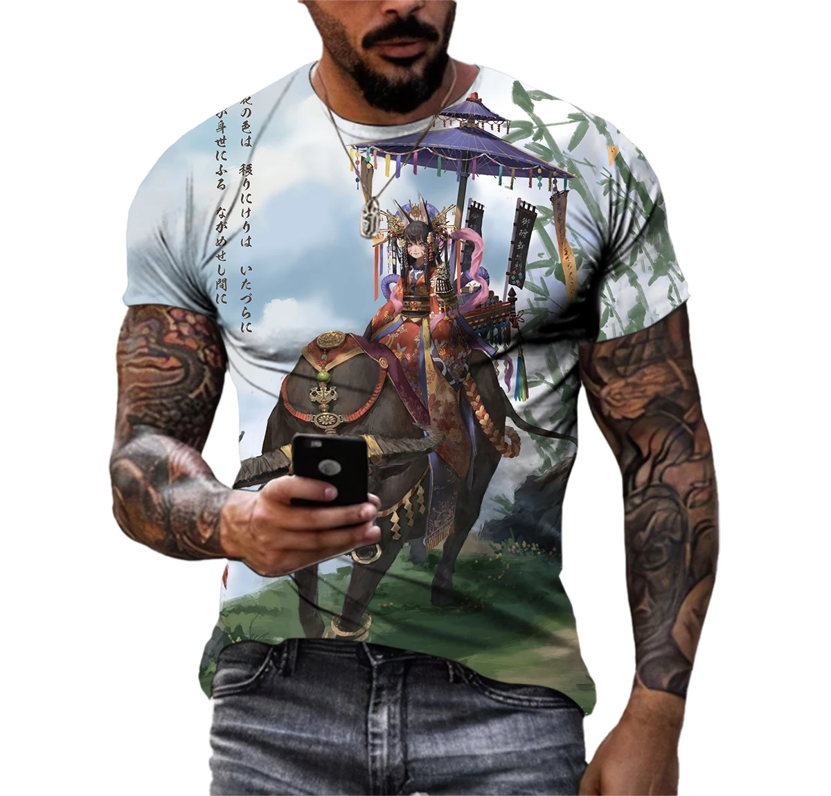 

Summer Tide National Customs Picture Men T-Shirts Casual 3D Print Tees Hip Hop Personality Round Neck Short Sleeve Tops