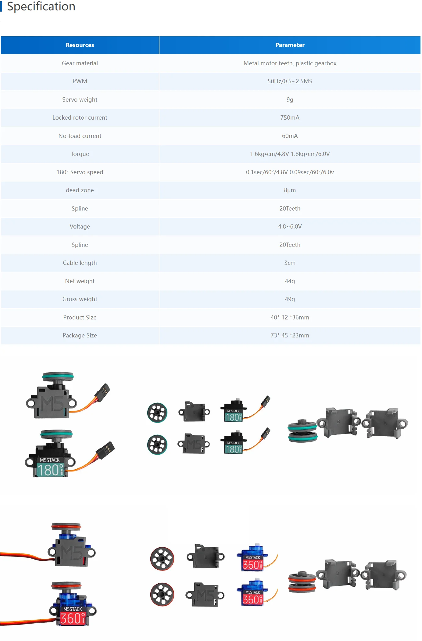 Official Servo Kit 360 Degree Brick-compatible