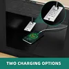LED Coffee Tables Rectangle Center Table with Charging Station & Storage Drawers 4