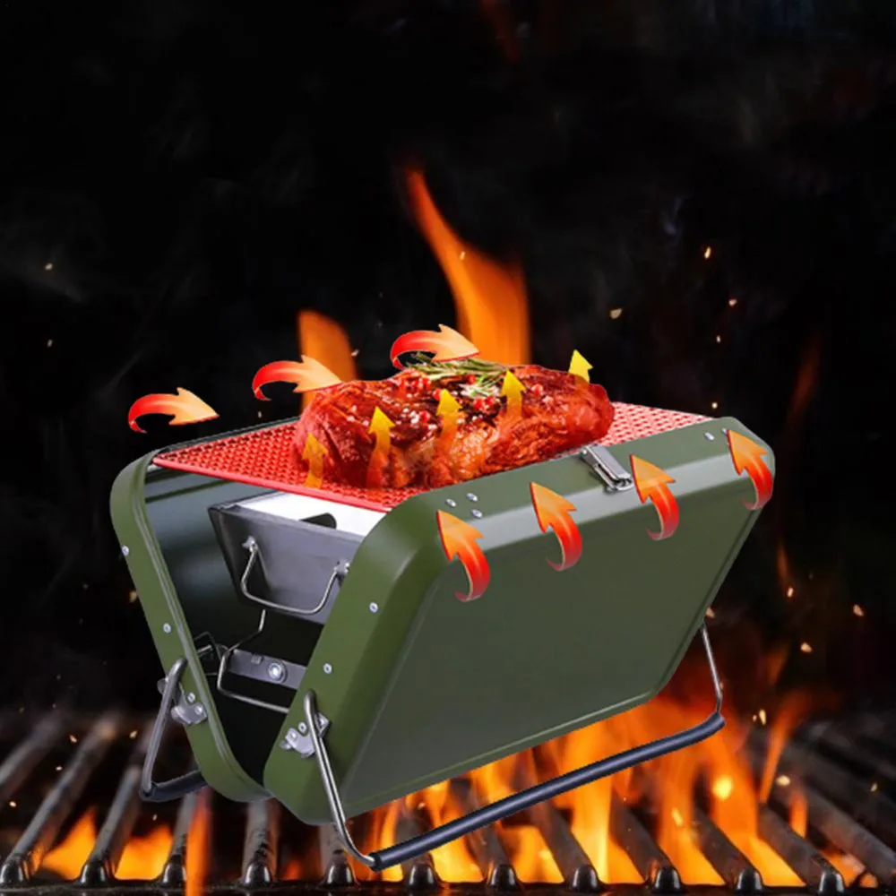 MJA ONLINE Oval Kettle BBQ Barbecue Grill Folding Portable Charcoal