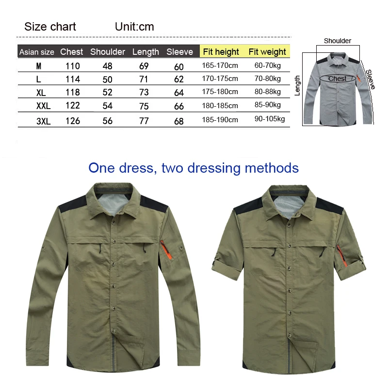 Fishing Clothes Suit Summer Sports Outdoor Cycling Clothing Detachable Men Breathable Anti UV Hiking Shirts mens t shirts fishing shirts mens short sleeve shirts
