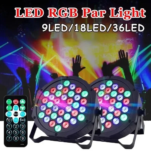 

36W LED Stage Lights RGB DJ LED Par Light Remote&DMX Controlled Sound Activated Auto Play Uplights for Wedding Birthday Christma