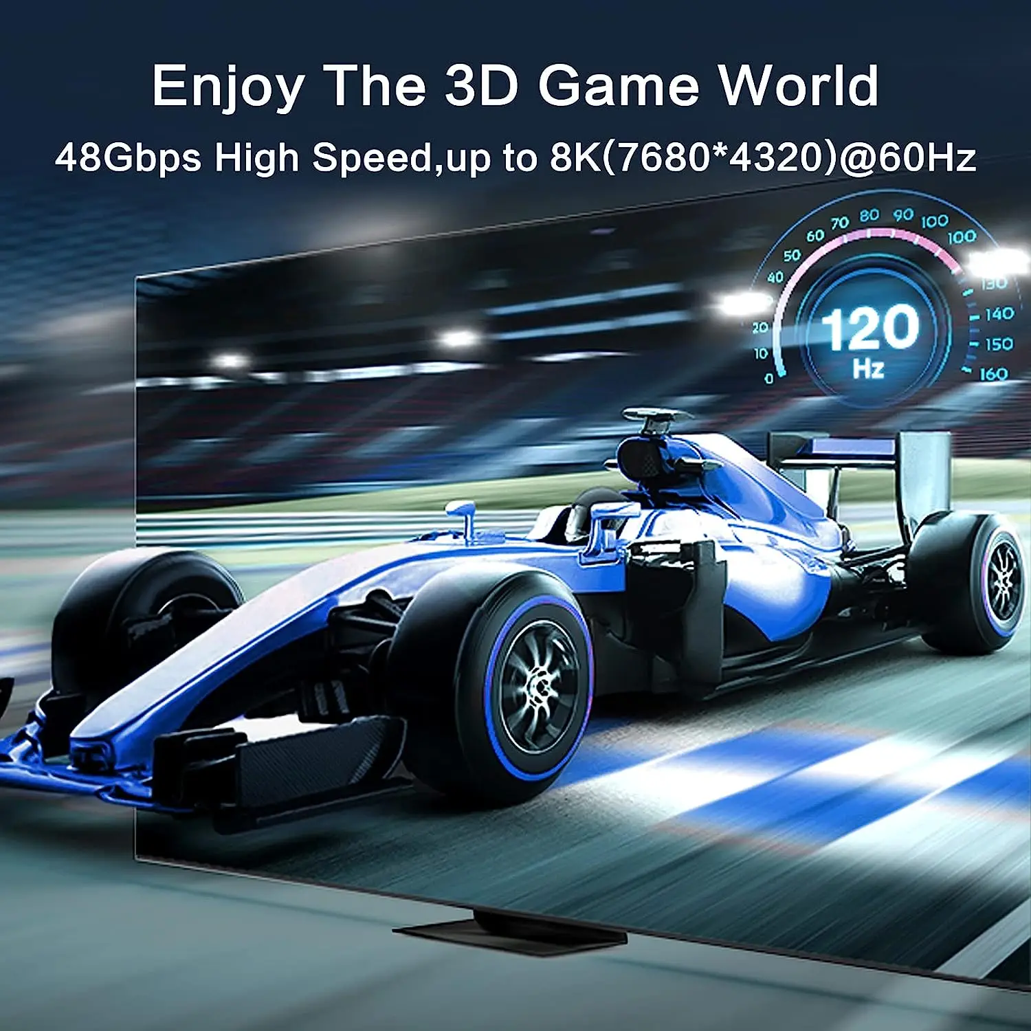 HDMI ̺ 2.1,  3D  HDMI ڵ, eARC, Roku TV, PS5, PS4, TRX3080 3090 ȣȯ, 10K, 8K, 48Gbps, 8K60, 4K120, 144Hz
