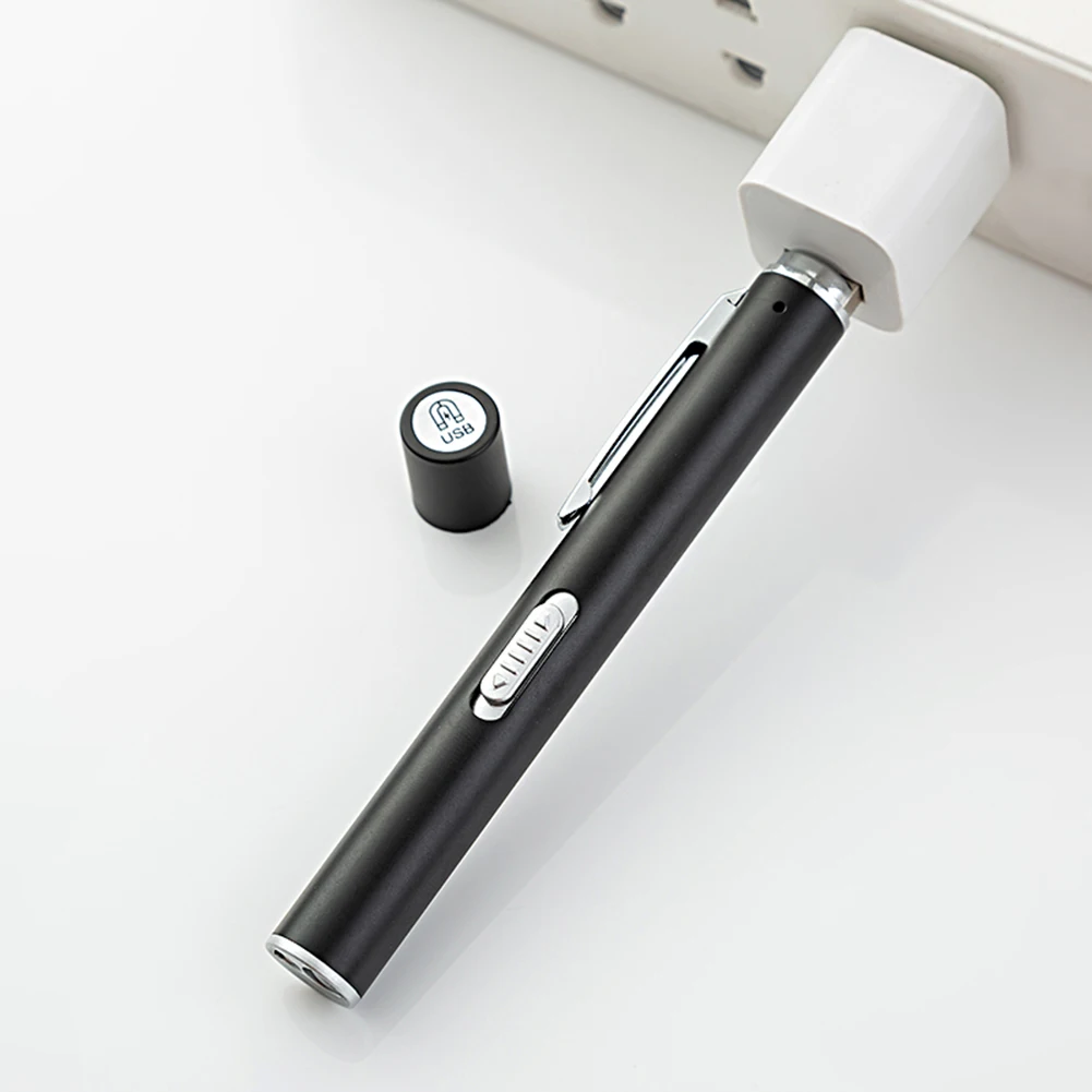 USB Rechargeable Medical Handy Pen Light Mini Nursing Flashlight LED Torch Lamp With Stainless Steel Clip Pocket LED Flashlight medical flashlight