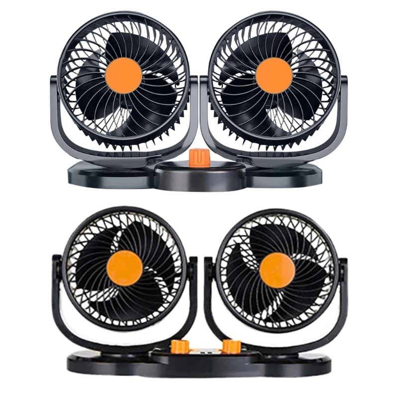 

USB Power Car Fan Multis-Angle Rotatable Double Head 3-Speed Dashboard Fan