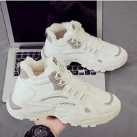 Men Casual Sneaker New Plush Lining Sports Shoes Reflected High Top Male Students Running Thick Soled Lace Up Cotton Shoes 1