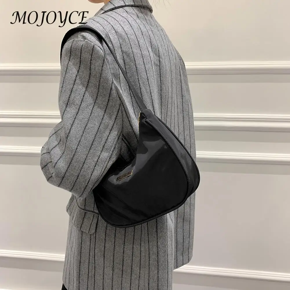 Women Handbags Nylon Shoulder Bag Zipper Crescent Messenger