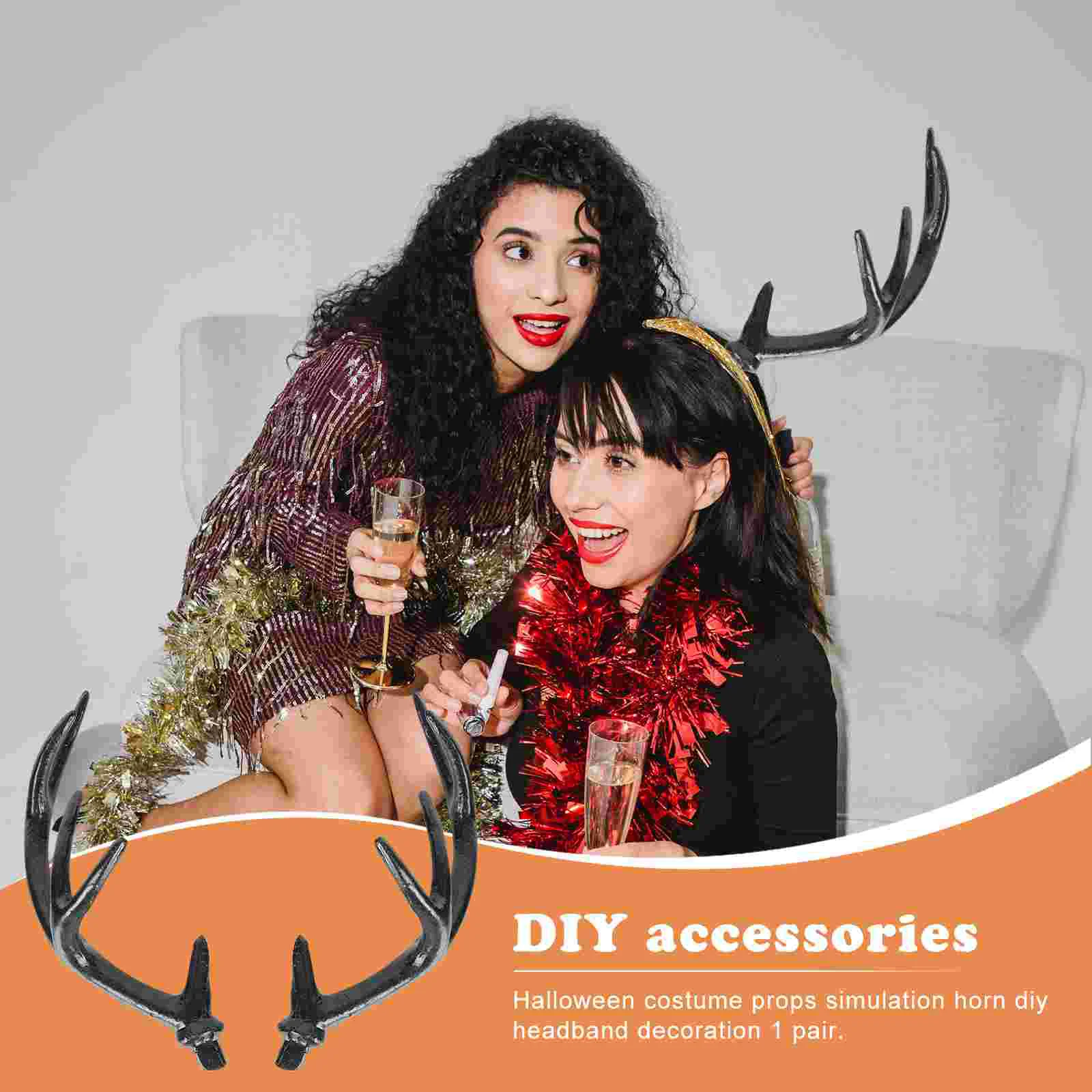 DIY Headdress Deer Antlers Headband Antler Hair Hoop Artificial Ears Horns Headpiece Christmas Headbands Festive Party Supplies