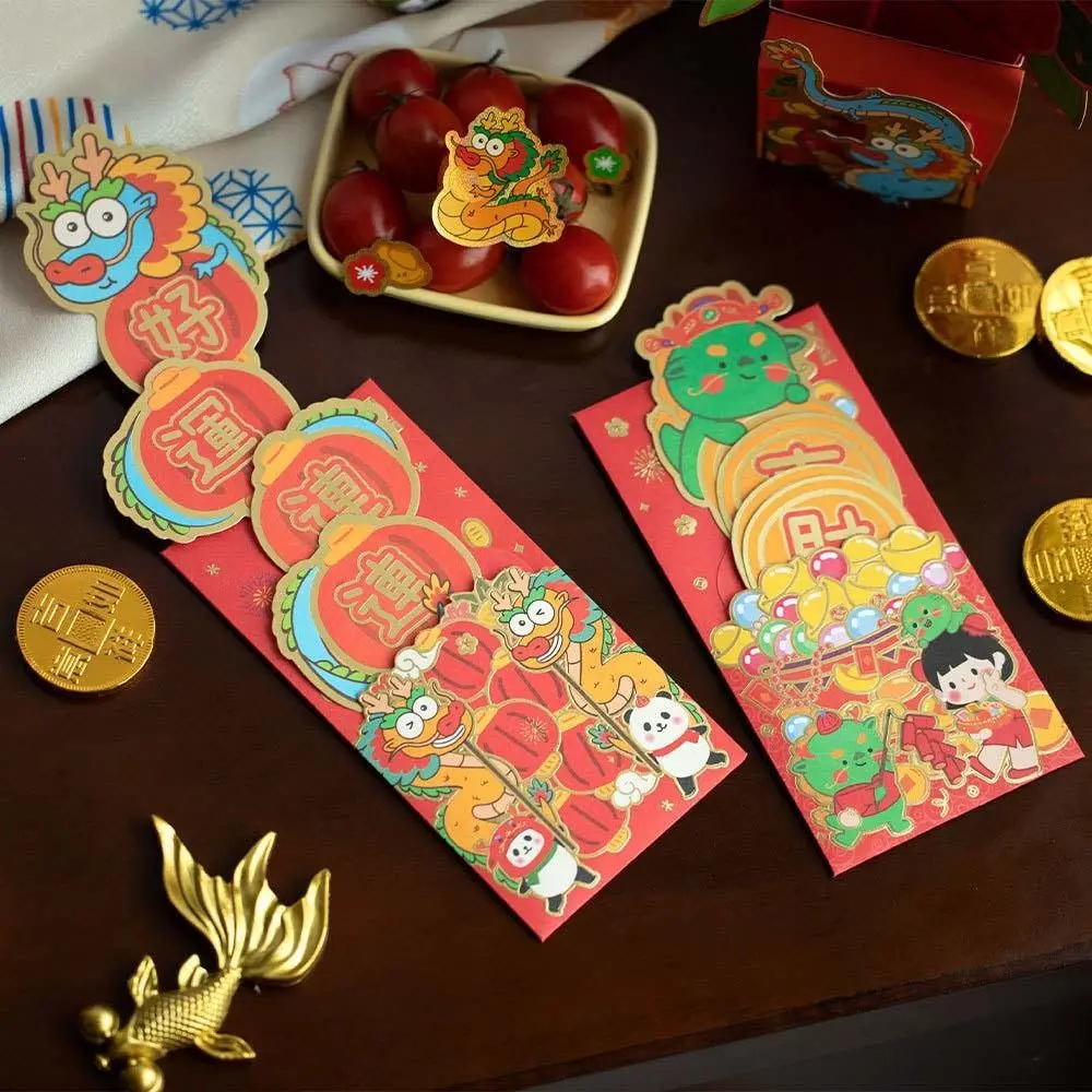 

3Pcs/set Chinese New Year Decorations Chinese Dragon Red Envelope Money Packing Pocket Lucky Money Pouch Chinese Lucky Money Bag