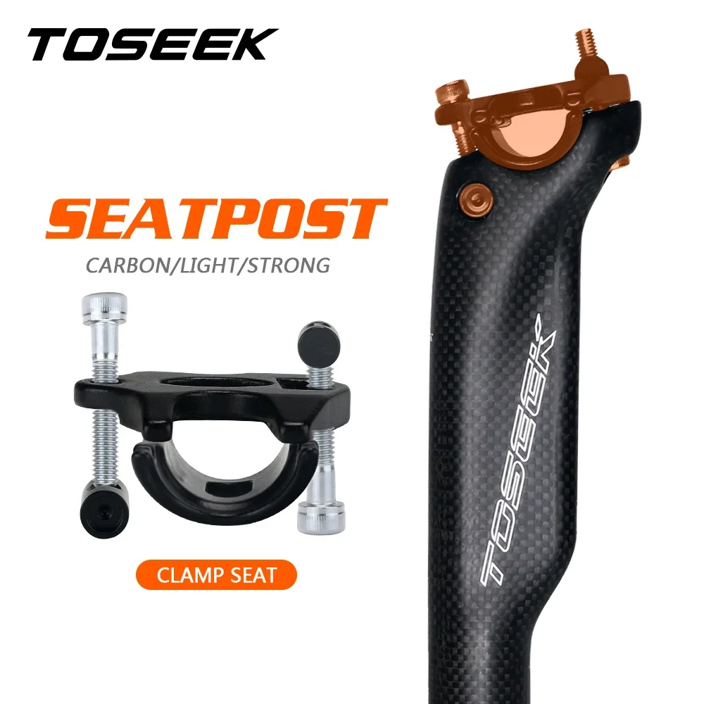 

TOSEEK Ultralight Carbon Bicycle Seat Post Mtb Carbon Seatpost Offset 20mm Diameter 27.2/30.8/31.6mm Length Size350/400MM Matte