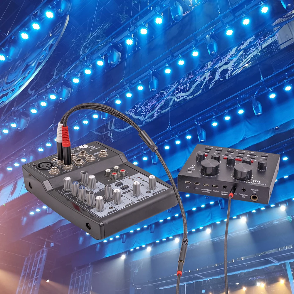 3.5mm To 6.35mm Adapter Jack Audio Cable 0.3m Female Jack To Male Plug Audio Cables Interface Conversion for Speaker Amplifier