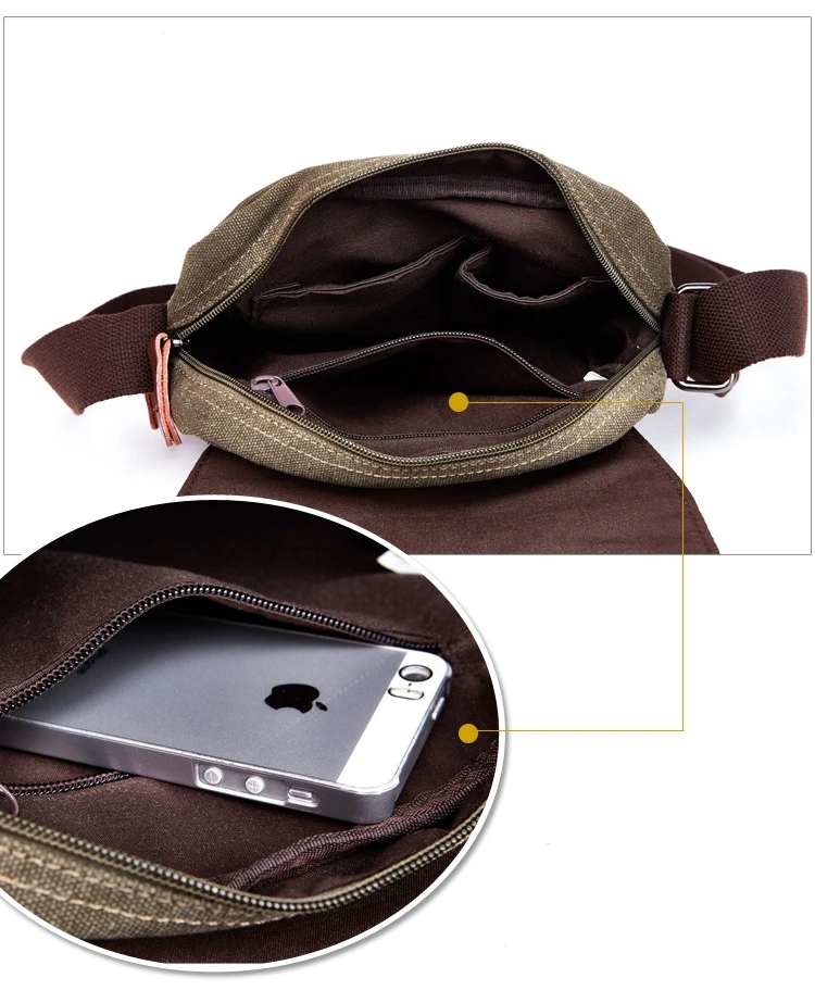 Men Crossbody Bag Canvas Korean Style Trendy Fashion Simple Casual Small Backpack Shoulder Bags