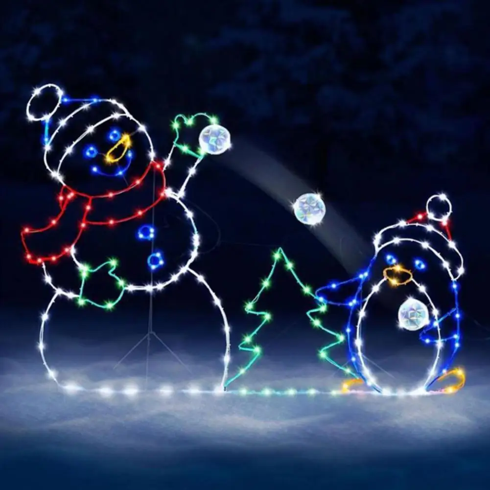Led Pupazzo Di Neve Figurine Snowball Fight Christmas Light String Ornament Led Night Light Decoraciity Hogar