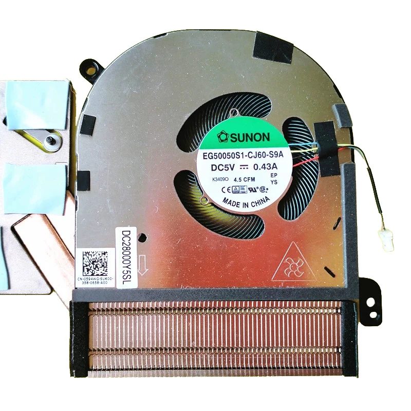 Original Laptop Cpu Gpu Ventilador com Dissipador Dell Xps 15 9520 M5570 0v9pvy Novo - Imagem 2