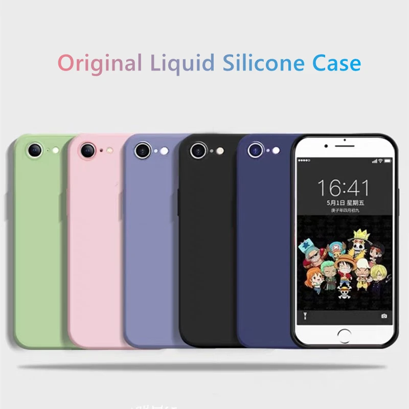 

For iPhone SE Case For iPhone SE 2020 2022 SE2 SE3 Cover Coque Funda Soft Original Liquid Silicone Bumper For iPhone SE 2022